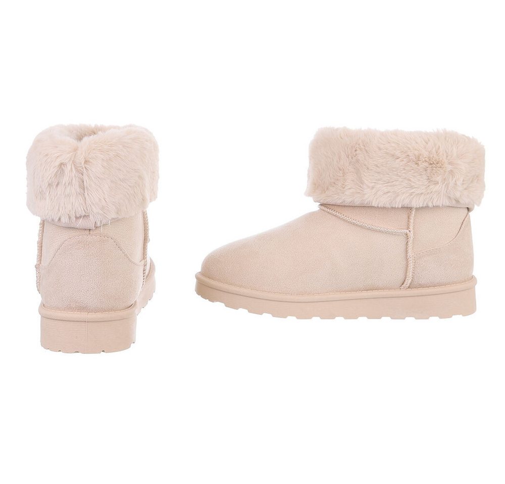 Ital-Design Damen Snowboots Freizeit Snowboots (88460421) Flach Flache Stiefeletten in Beige Bild 4