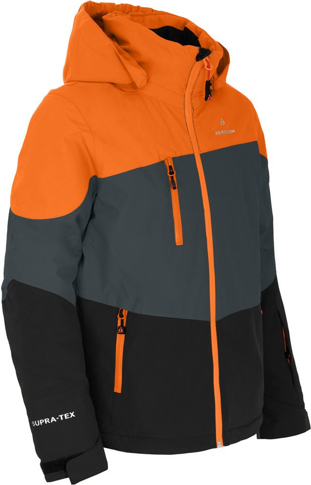 Bergson Skijacke VOLKER neo Kinder Skijacke, warm, wasserdicht (20000 mm), Normalgrößen, orange