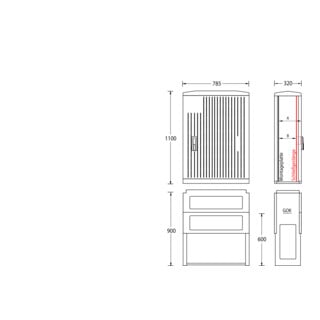 uesa Normschrank A100-M-1100 1100 x 785 x 320mm IP44