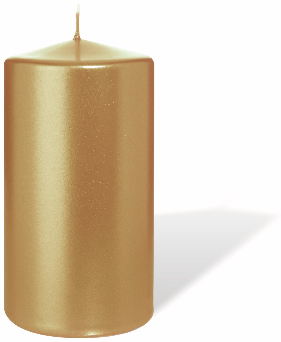 WIEDEMANN Flachkopfkerze Glitter, gold, 68x130 mm