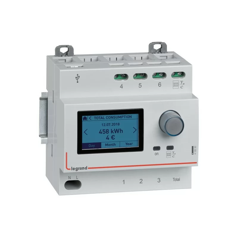 Legrand 412030 Ecocompteur Modul Für Verbrauchsmessung An 5 Stellen 230v 5 Module