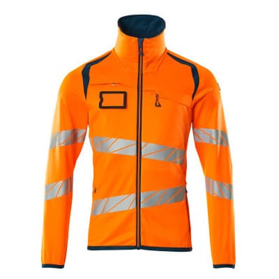 Fleecepullover Mit Reißverschluss 19103 Gr. L Hi-vis Orange/dunkelpetroleum - Mascot