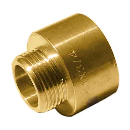Reduzierstück Außengewinde/innengewinde Gelb Vernickelt Messing 1/2"x1