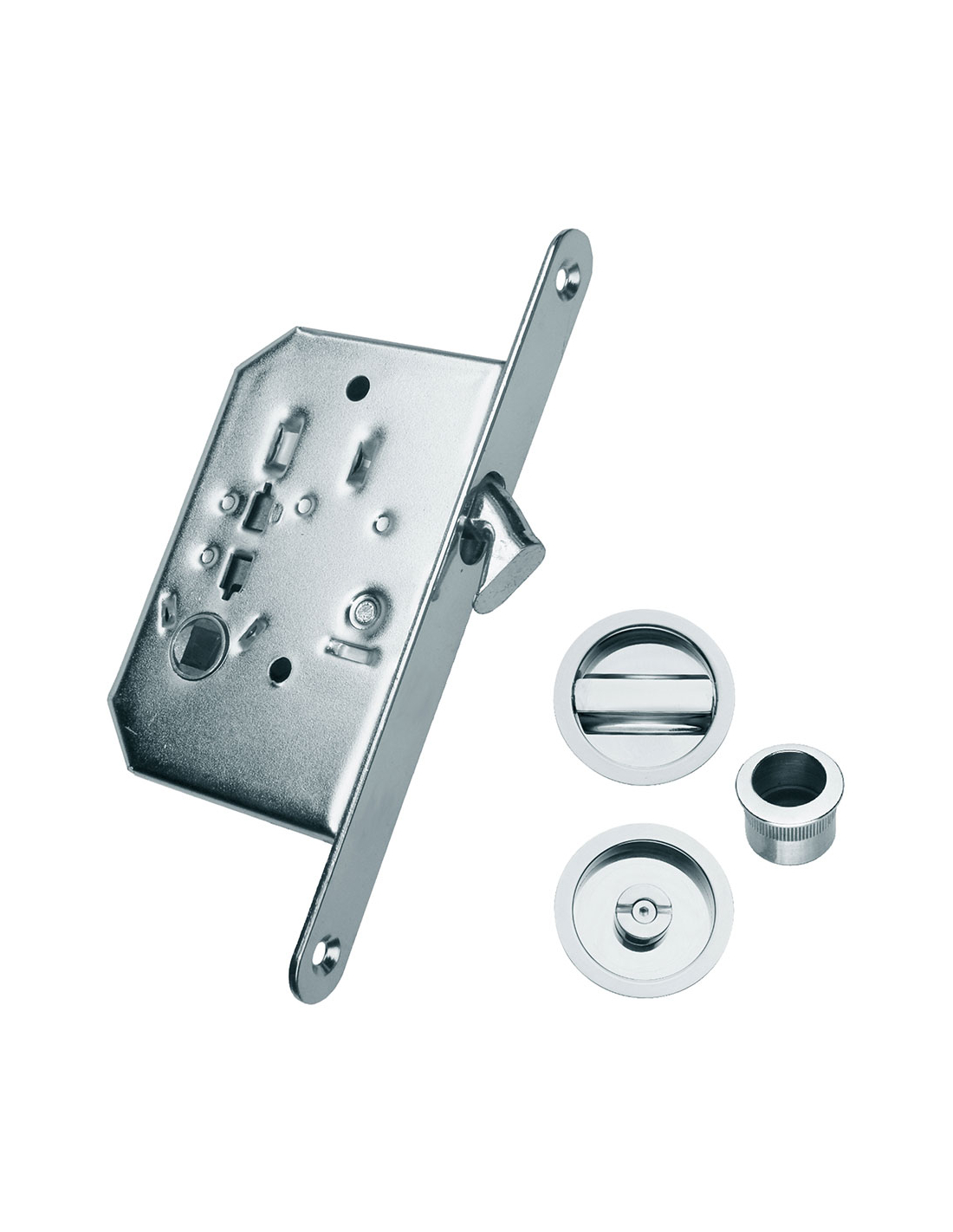 Einbauschloss Für Schiebetür Pcr03 Edelstahl Nickelglatt 160x70x1,6mm