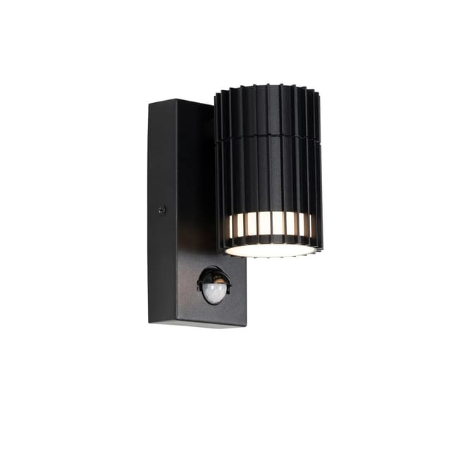 Design-außenwandleuchte Schwarz Mit Bewegungssensor Ip44 - Boris