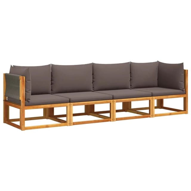 4-tlg. Gartensofa-set Mit Kissen Holz Akazie & Seil Vidaxl