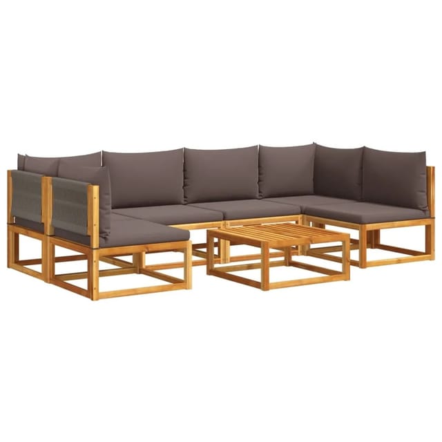 7-tlg. Gartensofa-set Mit Kissen Holz Akazie & Seil Vidaxl