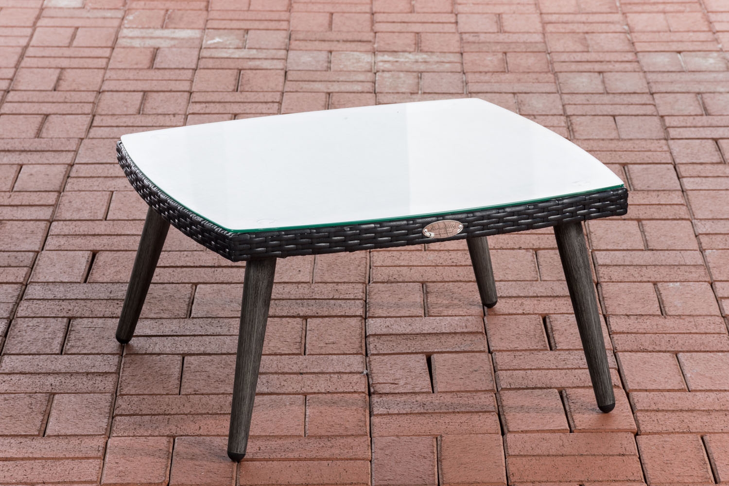 Polyrattan Tisch Ameland Schwarz 35 Cm