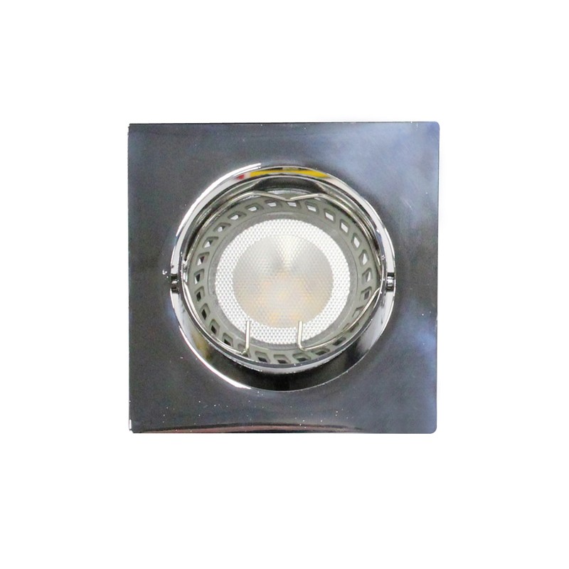 Einbau-led-leuchte Gu10 6w Quadratisch Neigbar Chrom
