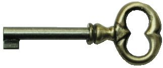 Rustikaler Schlüssel 1597 Dubois Sas - Patiniertes Messing - Stange 40 Mm - 157014