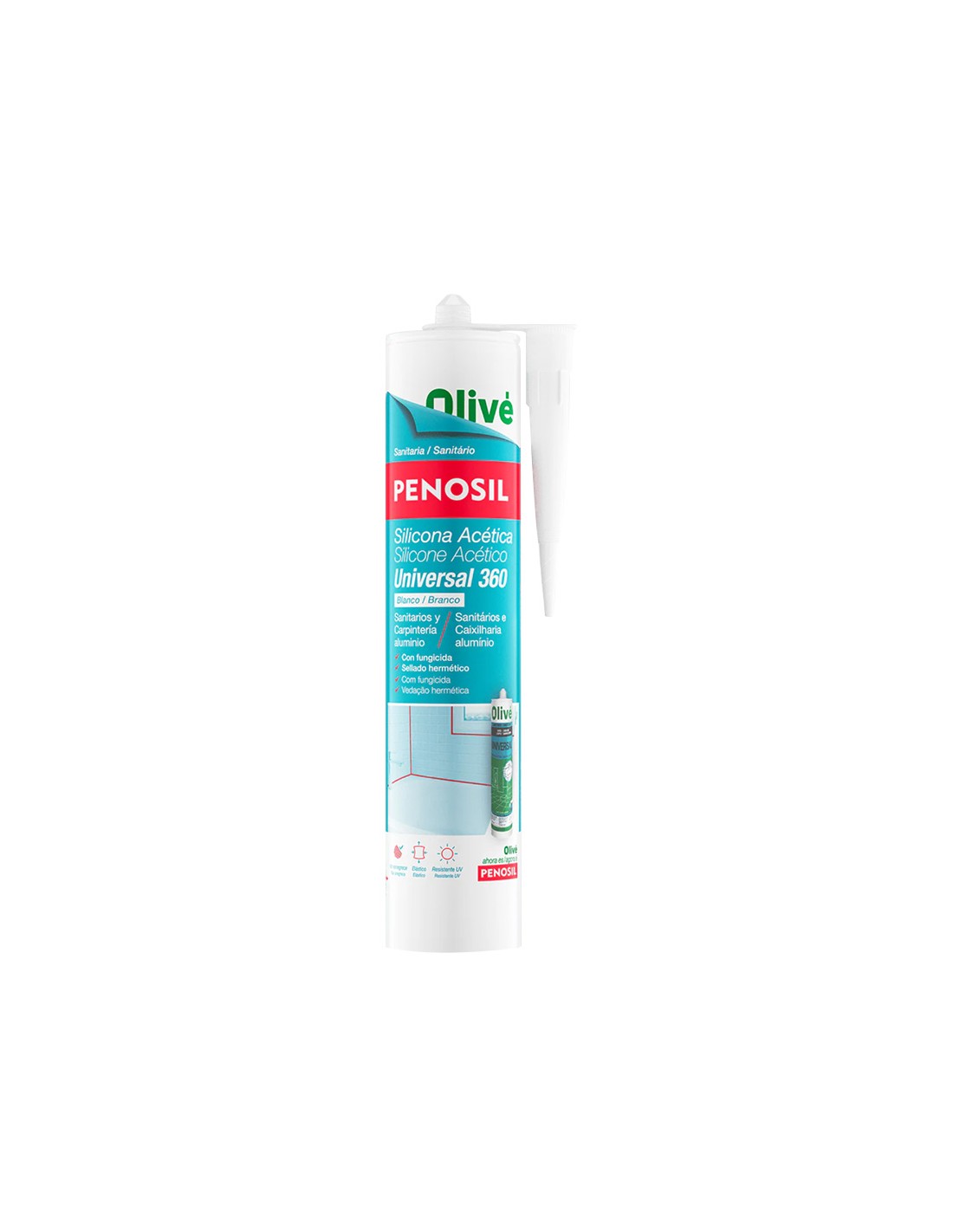 Accumaster 360 Universal-silikonkartusche Auf Essigsäurebasis, Weiß-schwarz, Schimmelresistent Und Schnellhärtend