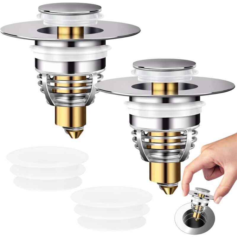 Stücke Waschbeckenstöpsel, 32–42 Mm Universal Waschbeckenstöpsel, Pop-up Mit 2 Dichtungen Für Badewanne, Beschleunigt Den Abfluss Ohne Zu Verstopfen Badewannenstöpsel Für Küchenspüle Fliti