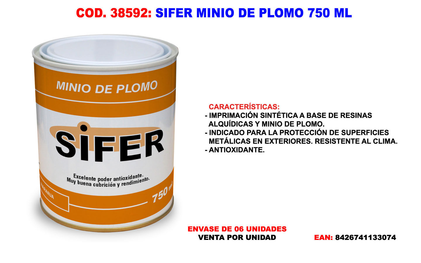 Sifer Bleiminium 750 Ml - Hochwertige Technische Farbe