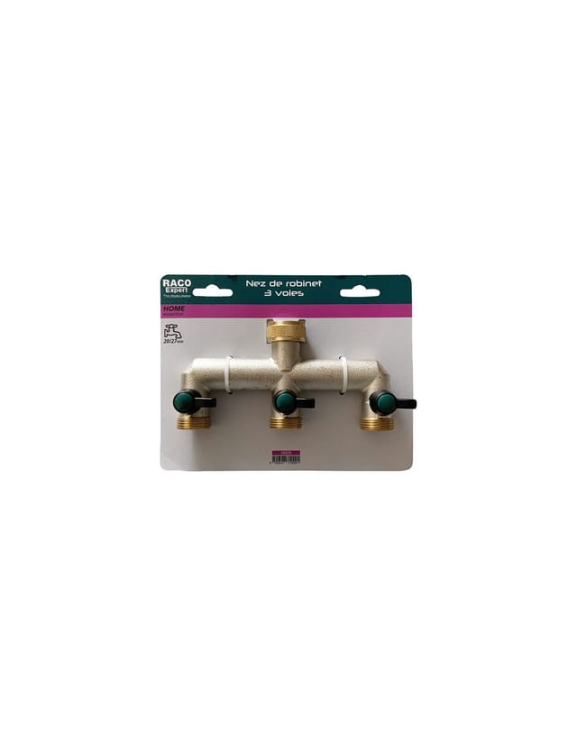 Messing-wasserhahn-nase, 3-wege, Breit, 20 X 27 Mm - Raco Expert