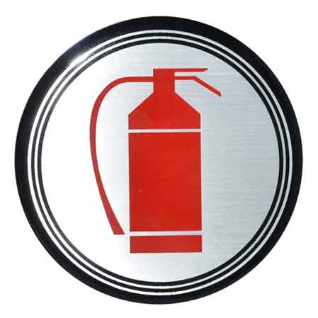 Rundschild "feuerlöscher" Ø 10 Cm