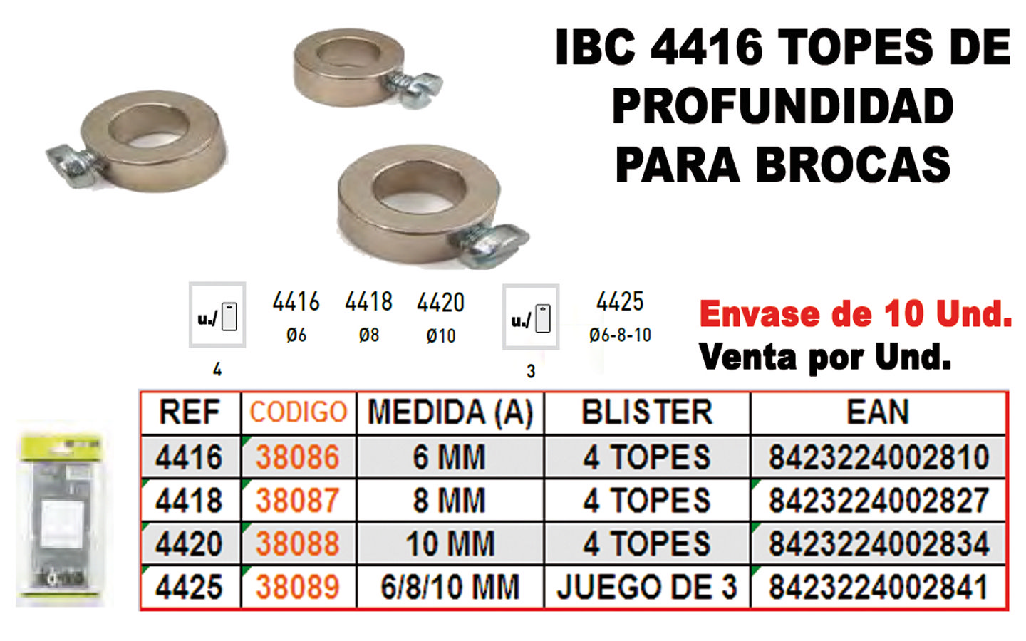 Ibc Finstock 4-416 - Tiefenstopfen Für Bohrer 6