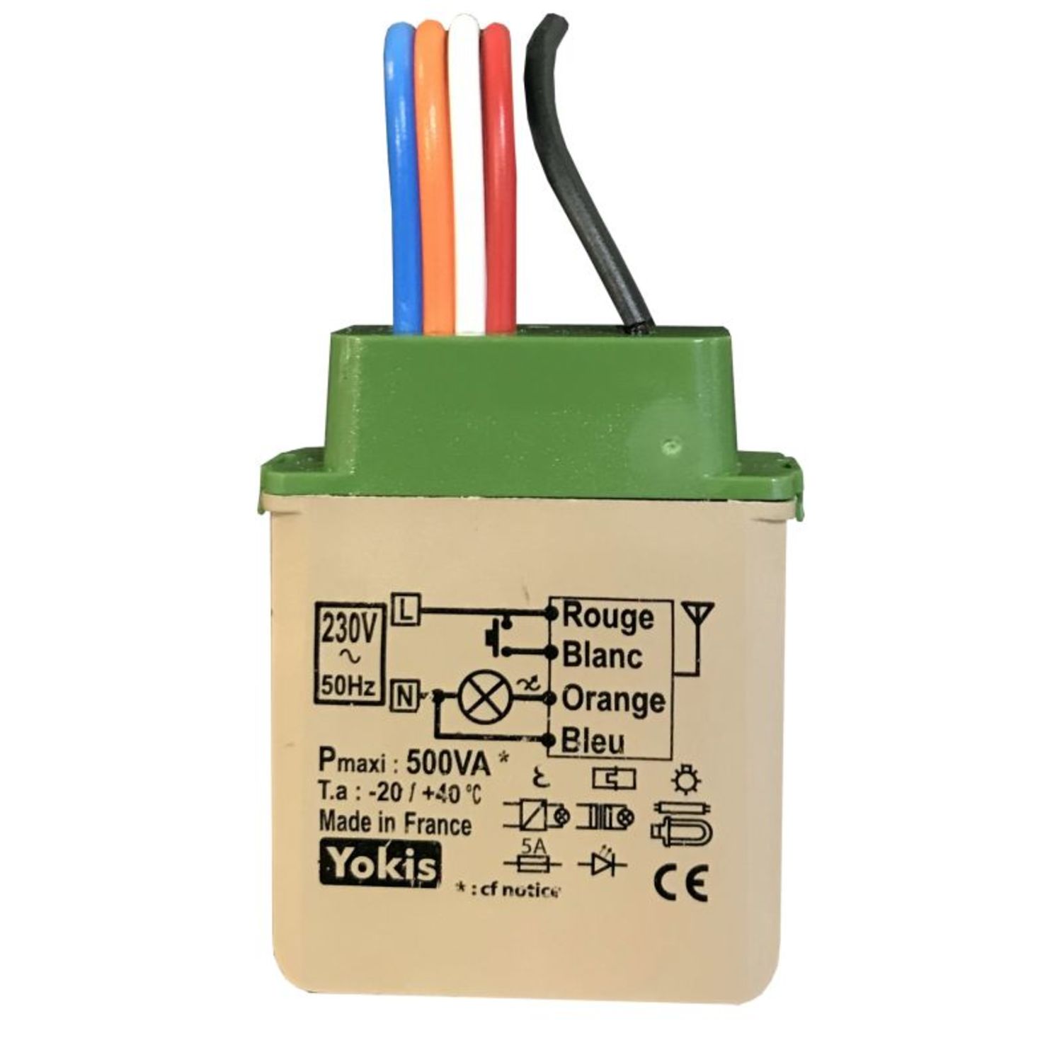 Einbau-funk-zeitschalt-dimmer-mikromodul 500 W - Urmet Yokis - Mtv500erp