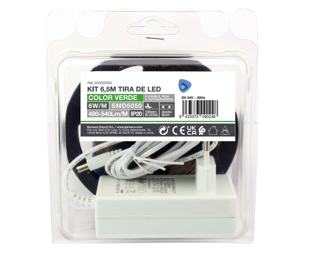 6,5 M Led-streifen-set, 6 W/m, Ip20, Grün, Vorbereitet