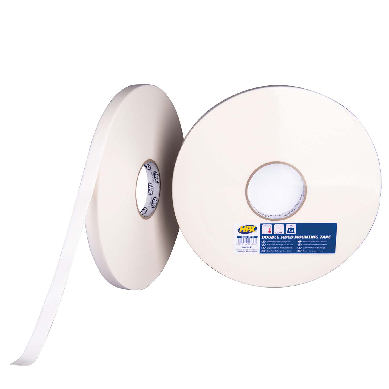 Hpx Doppelseitiges Klebeband 19 Mm X 50 M, Ideal Für Bastelarbeiten Und Reparaturen.