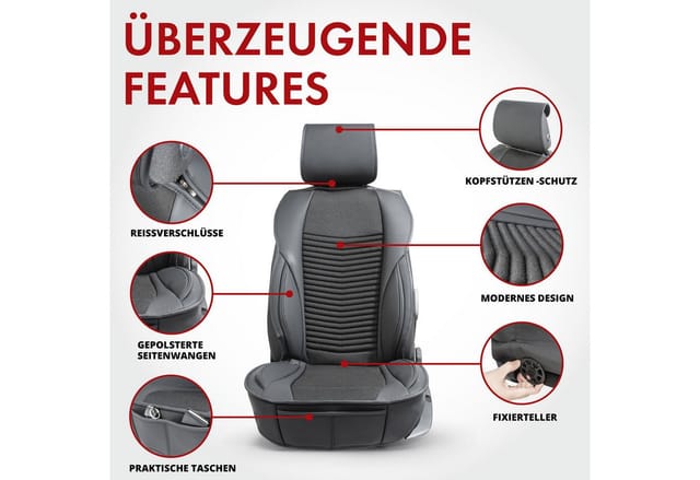 Walser - Pkw Sitzauflage Max, Auto-sitzaufleger Schwarz