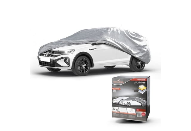Abdeckplane Auto All Weather Basic, Autoplane Vollgarage Suv Größe S, Autoabdeckung Silber