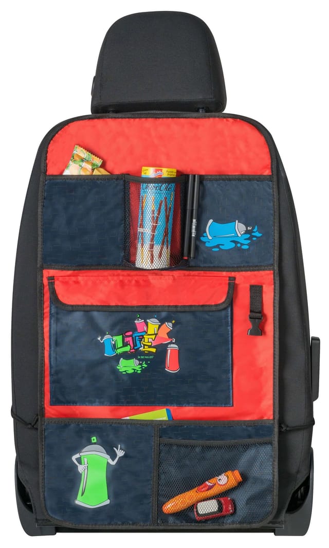 Auto-organizer Graffiti, Rücksitz-organizer Mit Taschen Blau