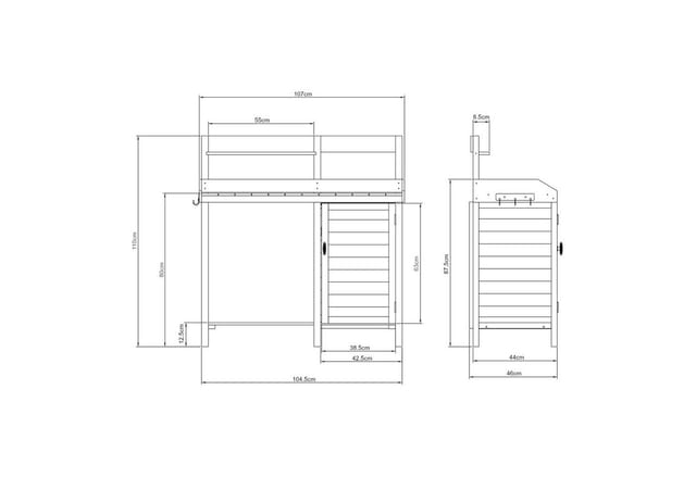 Pflanztisch Alessano Tannenholz [ Casa.pro