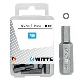Witte Bits In Kunststoffbox 25 Mm, Typ Sw4, 10 Stück.