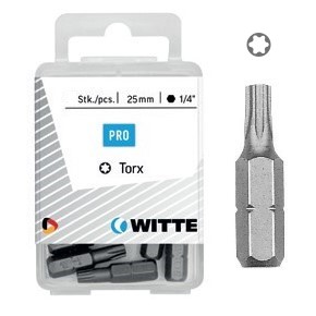 Witte Bits In Kunststoffbox, 25 Mm Lang (t 7) Für Schrauben Und Holz.
