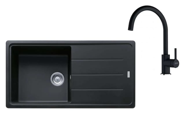 Sets - Küchenset G280o, Fragranitspüle Bfg 611 Und Armatur Fc 6018.071, Onyx 114.0700.812 - Franke