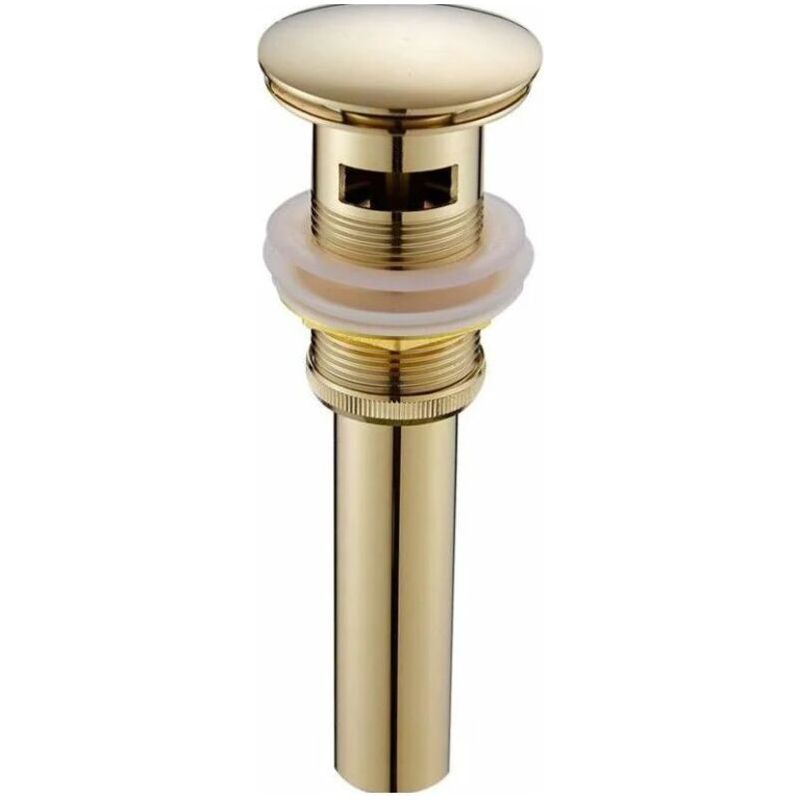 Ulisem Bonde De Lavabo Moderne Et Rétro, Bonde Clic-clac Avec Trop-plein, Bonde De Lavabo Universelle En Laiton Doré, Siphon De Lavabo Avec Trou De Trop-plein, Polie - Avec Trop-plein