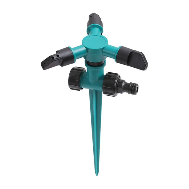 Ahlsen - 3-teiliger Automatischer Sprinkler, Automatisches Rasensprinkler-bewässerungssystem, 3-arm-gartensprinkler, Bodenrasensprinkler, Gartensprinkler, Für Spielende Kinder(grün)