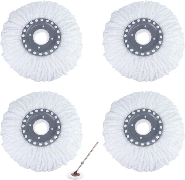 4er-pack 360°-universal-ersatz-mopppads Mit Hoher Wasser- Und Schmutzaufnahme Für Laminat, Parkett, Fliesen, Marmor, Bodenreinigung (38 Cm)