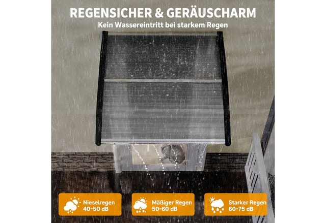 Outsunny - Pultvordach Vordach Für Haustür 103 X 96,5 X 27 Cm Überdachung Mit Uv Schutz, Regenschutz Sonnenschutz Für Draußen Alu Transparent