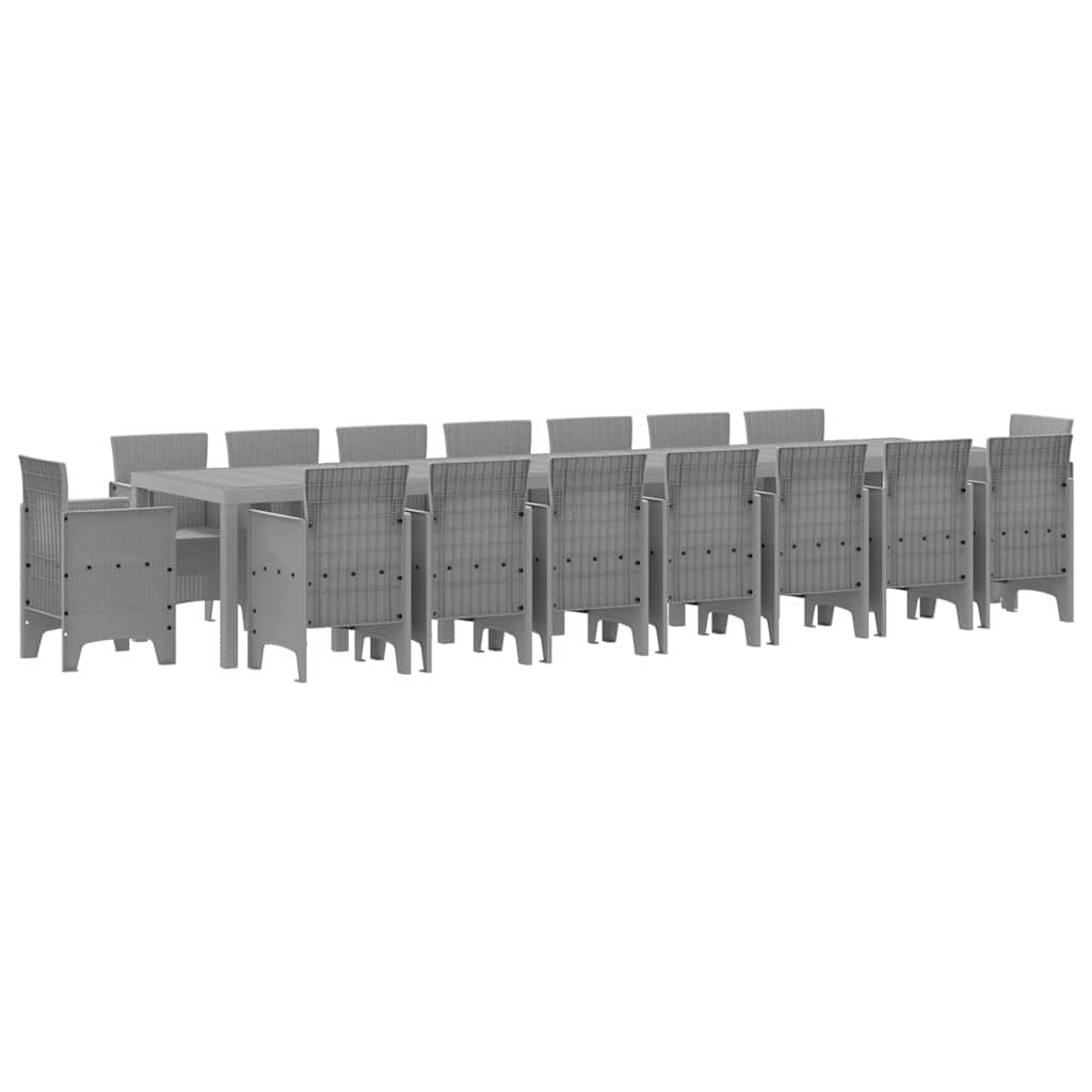 Maison Exclusive - Garten-esszimmergarnitur Mit Kissen 17 Pcs Hel