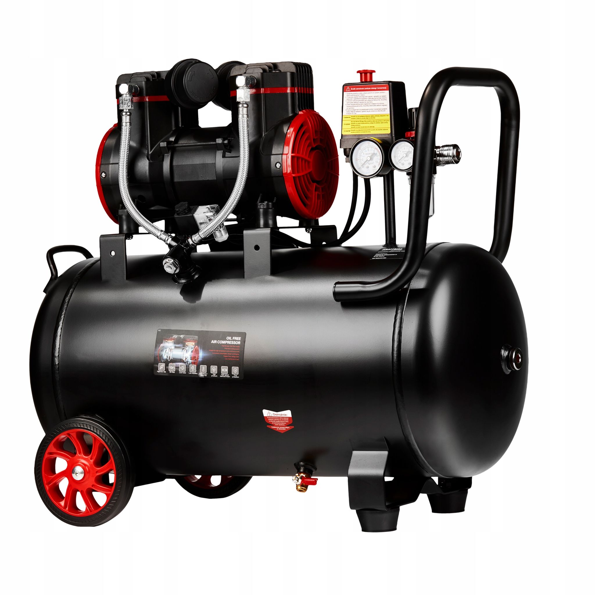 50-liter-leise, Ölfreie Kompressoranlage, 2 Kolben, 2 Pumpen, 230-v-kompressor