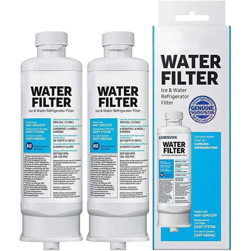 Lot De 2 Filtres À Eau De Réfrigérateur De Rechange Pour Samsung Da97-17376b Da97-08006c Haf-qin Haf-qin/exp