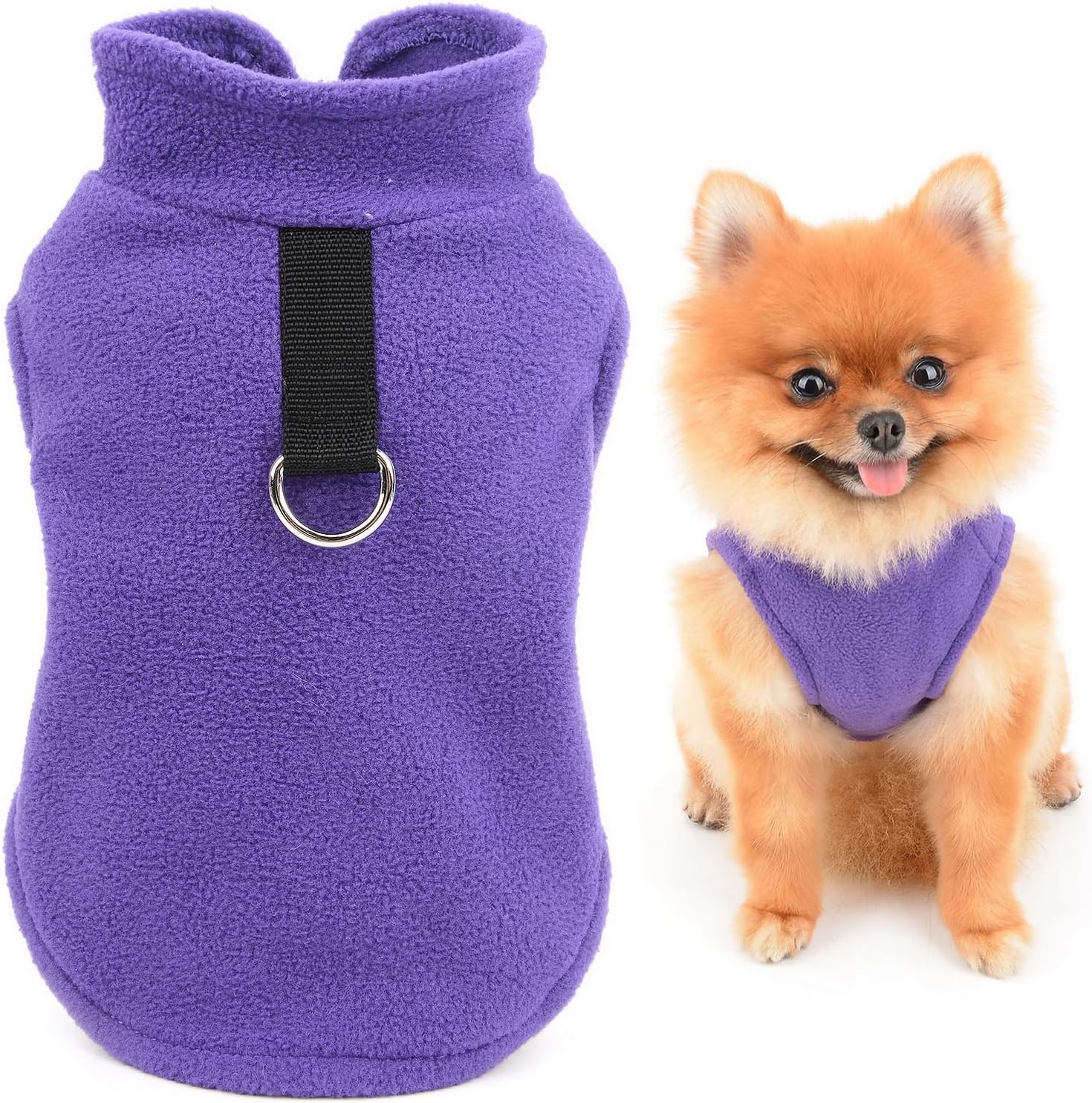 Ccykxa Einfarbiger Fleece-pullover Mit Leinenring Für Kleine Hunde, Katzen, Rüden Und Hündinnen, Yorkshire Terrier, Chihuahuas Und Kätzchen – Warme Kleidung