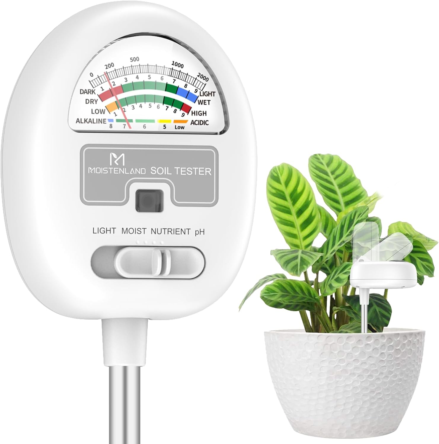 Ccykxa Bodenfeuchtigkeitsmesser, 4-in-1-ph-tester Für Garten, Rasen, Landwirtschaft, Zimmer- Und Gartenpflanzen, Keine Batterien Erforderlich