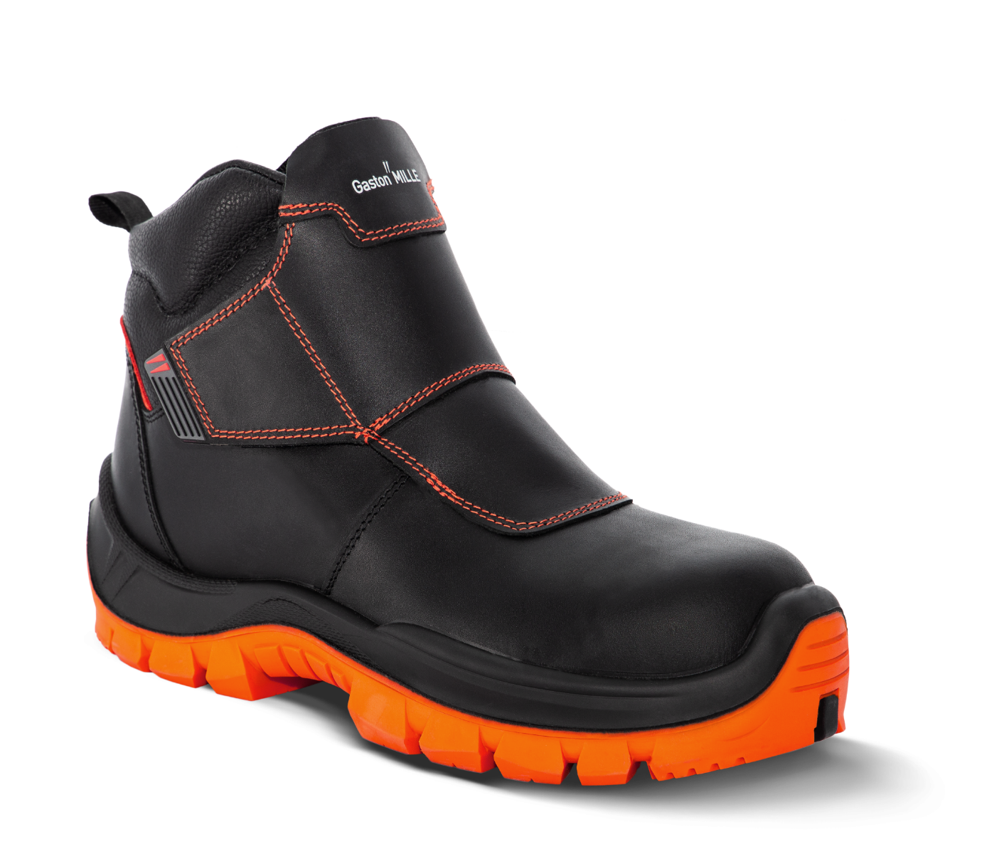 Schweißerschutzschuhe Aus Leder Unisoudeur S3 Src - Schwarz/orange - Größe 45 - Gaston Mille - Uhno345