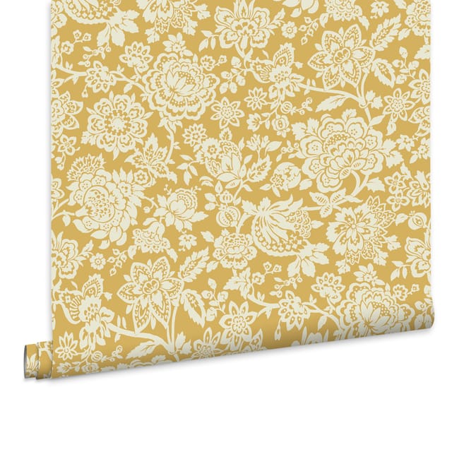 Laura Ashley - Trailing Laurissa Vliestapete Gelb 10mx52cm