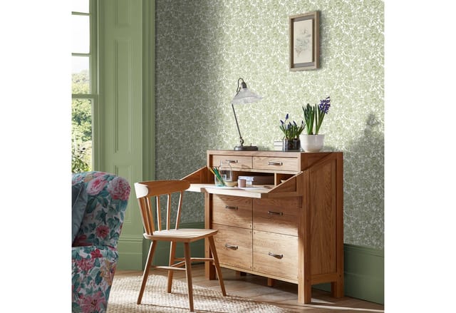 Laura Ashley - Louise Vliestapete Grun 10mx52cm