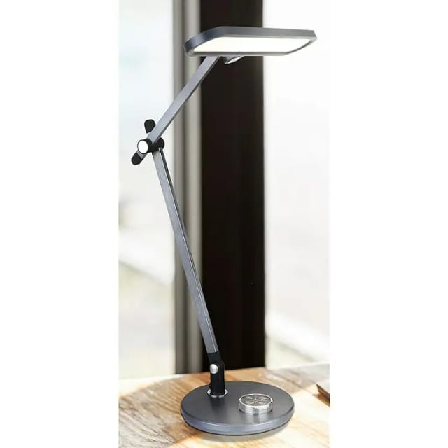 Tischlampe - Berletta - Grau - Aluminium - - Globo