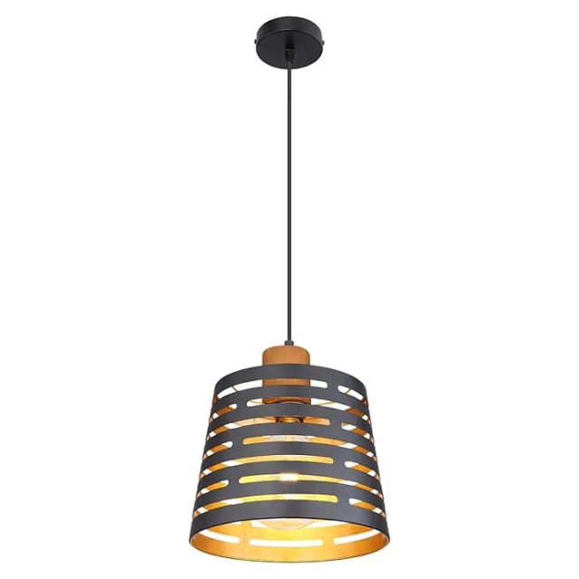 Hängeleuchte - Ablona - Schwarz - Metall - Ø 25cm - E27 - - Globo