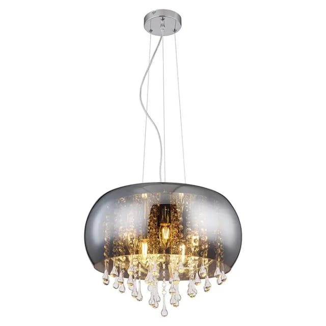 Hängeleuchte - Kalla - Chrome - Metall Rauchglas - Ø 44cm - Globo