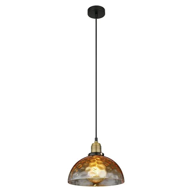 Hängeleuchte - Salvy - Bernstein - Glas - Ø 25cm - E27 - - Globo