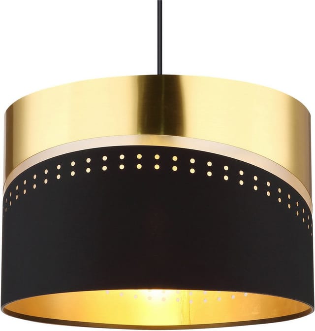 Pendelleuchte Hängelampe Deckenleuchte Esszimmerleuchte Schwarz Gold D 35 Cm