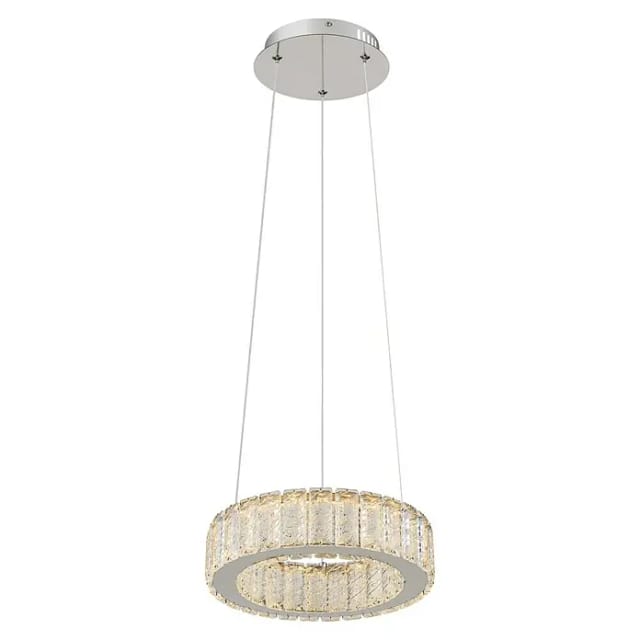 Pendelleuchte Deckenlampe Hängelampe Led Fernbedienung K5 Kristalle Chrom D 30cm