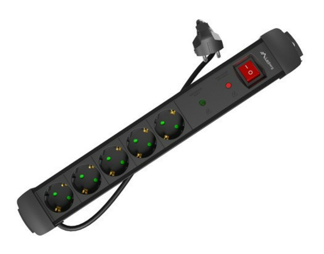 Sp1-05f-0150-bk Mehrfachsteckdose 1,5 M 5 Ausgänge Ac Indoor Schwarz - Lanberg