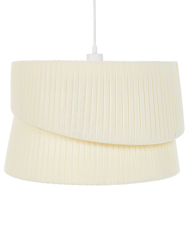 Hängeleuchte Beige Stoffschirm Asymmetrisch Rillen-optik Plissee Trommelform Langes Kabel Modern Leuchte Esszimmer Schlafzimmer Wohnzimmer